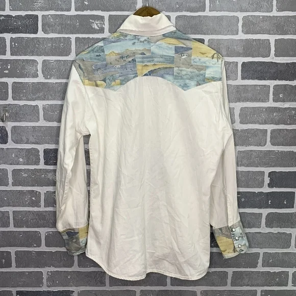 Levi's White Western Dessert Cactus Vintage Button Long Sleeve Shirt Size Medium - Picture 7 of 10